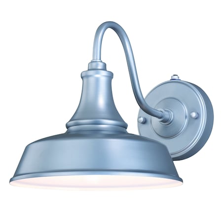 Vaxcel Dorado 1 Light Dusk to Dawn Silver White Farmhouse Barn Dome Outdoor Wall Lantern T0370